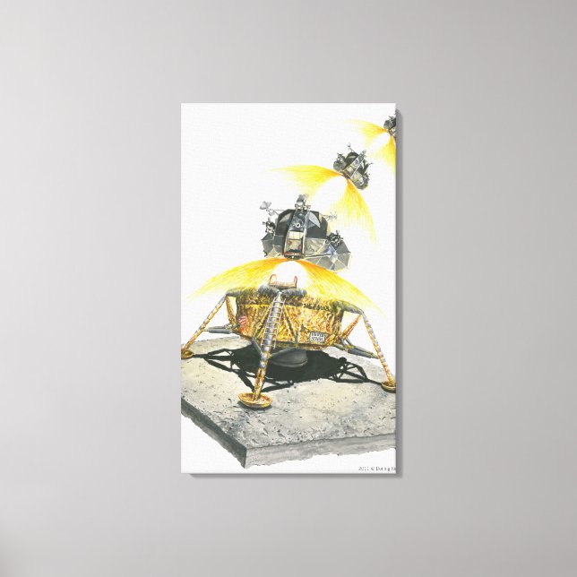 Lienzo Apolo 11 Módulo de águila despegando de la luna (Anverso)