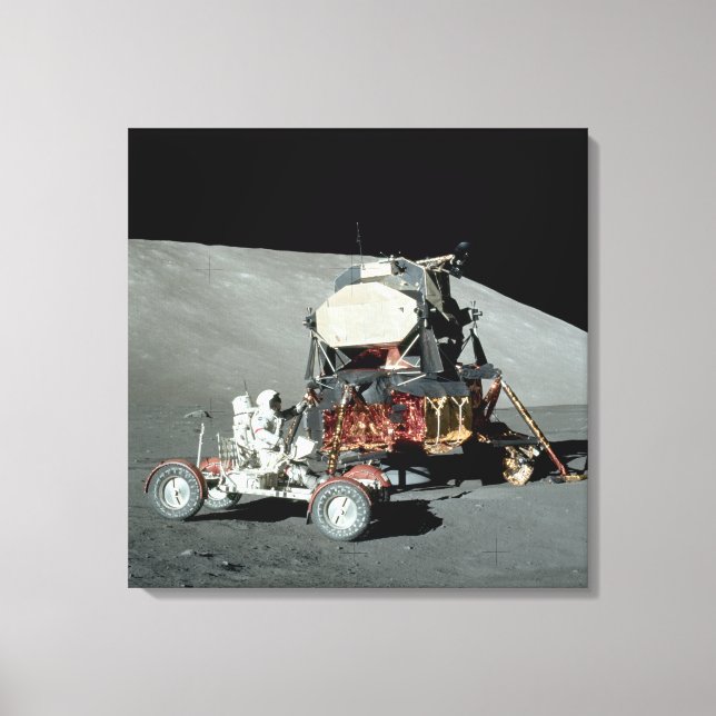 Lienzo Apolo 17 - El aterrizaje definitivo de la luna tri (Anverso)