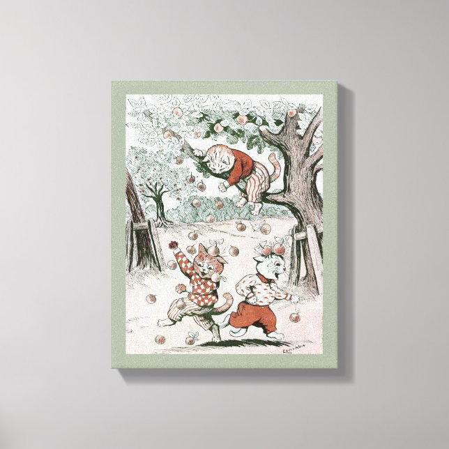 Lienzo Apple Trees & Cats, Louis Wain (Anverso)