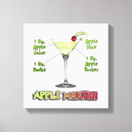 Lienzo Appletini - Apple Martini Cocktail Recipe 12"x12"