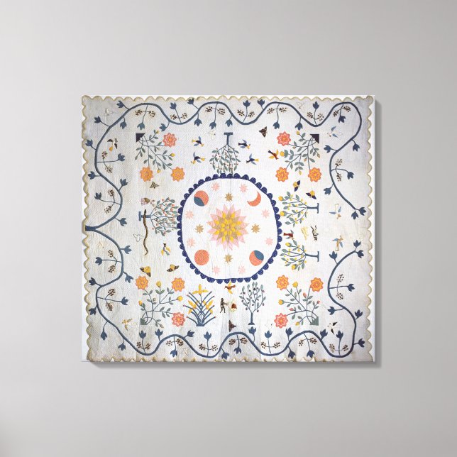 Lienzo Apquilt con sol, luna, estrellas (Anverso)