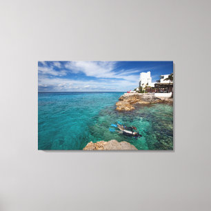 Lienzo Aprendiendo a la zambullida del equipo de