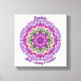 Lienzo April Birth Flower Personalized Daisy Mandala