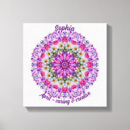 Lienzo April Birth Flower Personalized Daisy Mandala