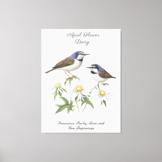 Lienzo April Birth Month Flower Daisy Apreciado cumpleaño (Anverso)