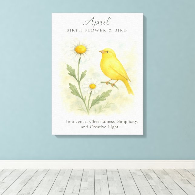 Lienzo April Birthday Bible Verse Cross and Resurrection  (Insitu (piso de madera))