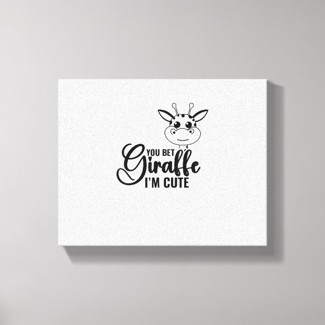 Lienzo Apuesto Jirafa Soy Bonito, Bebé Divertido, Bebé Ni (Anverso)