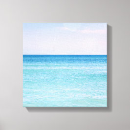 Lienzo Aqua Lavender Verde azulado Océano olas playa trop