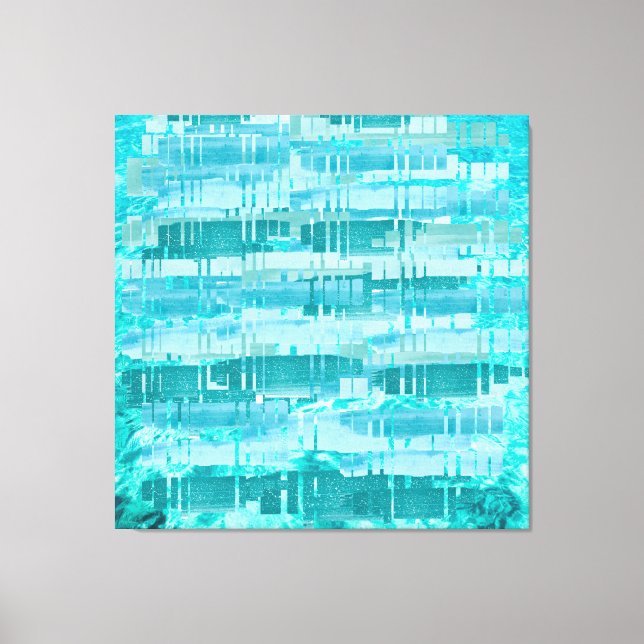 Lienzo Aqua Layered Ocean Abstract – Modern Turquoise  (Anverso)