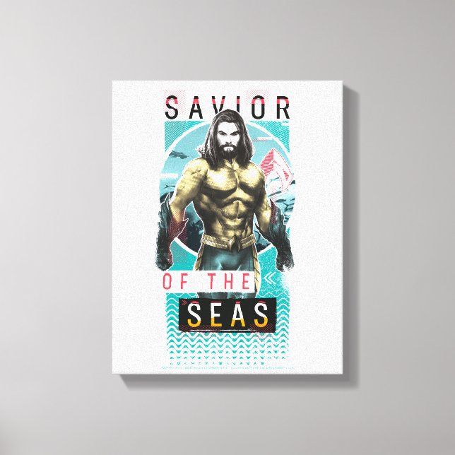 Lienzo Aquaman | Gráfico modernista "Salvador De Mares" (Anverso)
