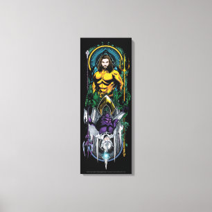Lienzo Aquaman   Panel Art Nouveau reversible Orin & Orm