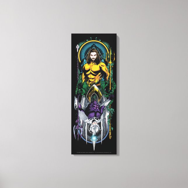 Lienzo Aquaman | Panel Art Nouveau reversible Orin & Orm (Anverso)
