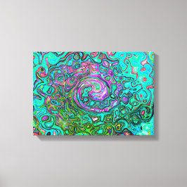 Lienzo Aquamarine Groovy Abstract Retro Láquido Swirl