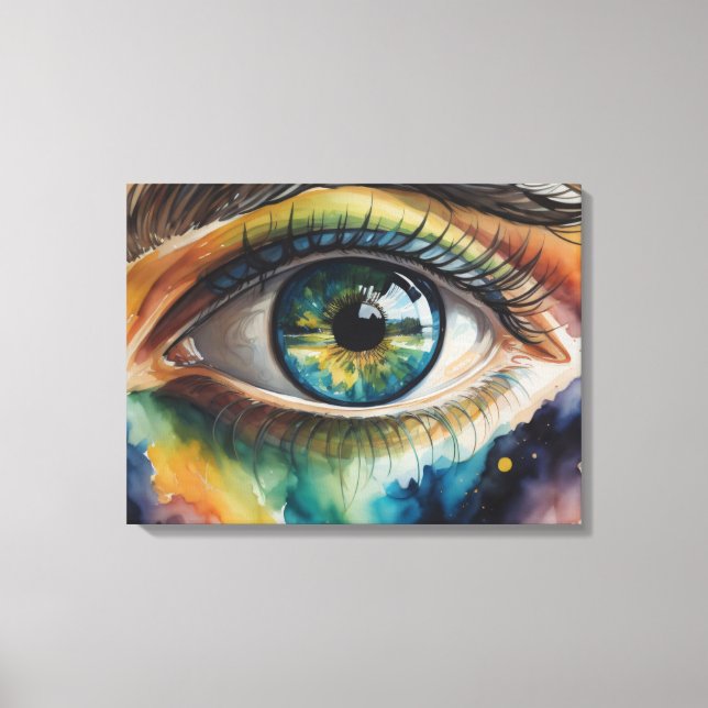Lienzo aquarelle oeil bleu (Anverso)