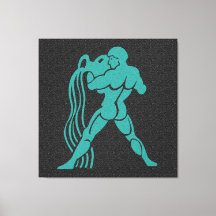 Aquarius del oso del agua del zodiaco negro y turq