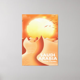 Lienzo Arabia Saudita por aire cartel de viaje
