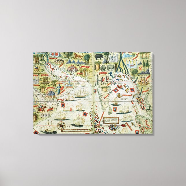 Lienzo Arabia y la India, del 'Atlas Miller', c.1519 (Anverso)