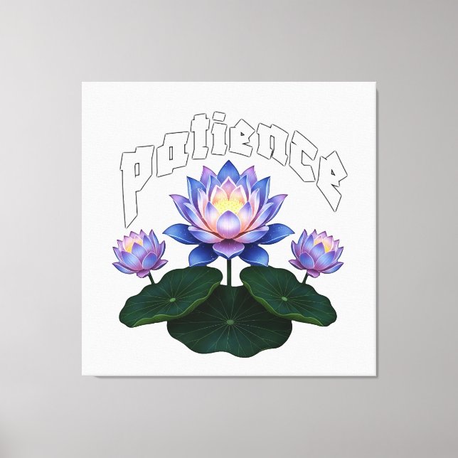 Lienzo Arabic Calligraphy Sabr Patience - Zen Lotus Flowe (Anverso)