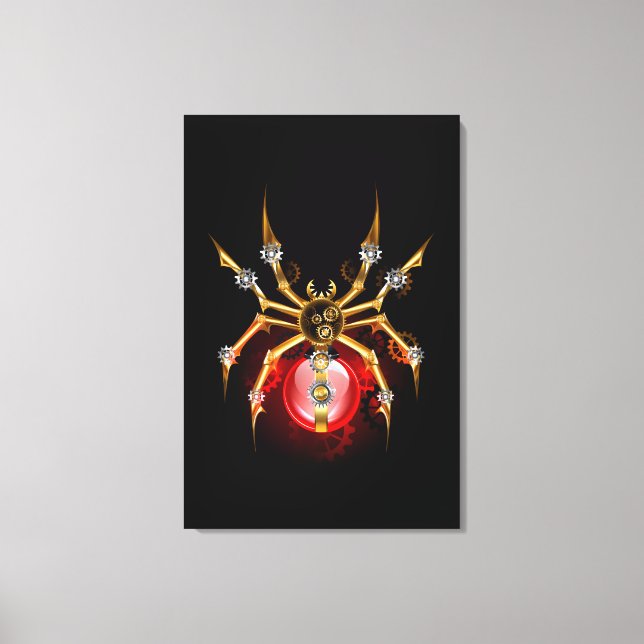 Lienzo Araña de vapor sobre negro (Anverso)