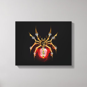 Lienzo Araña de vapor sobre negro