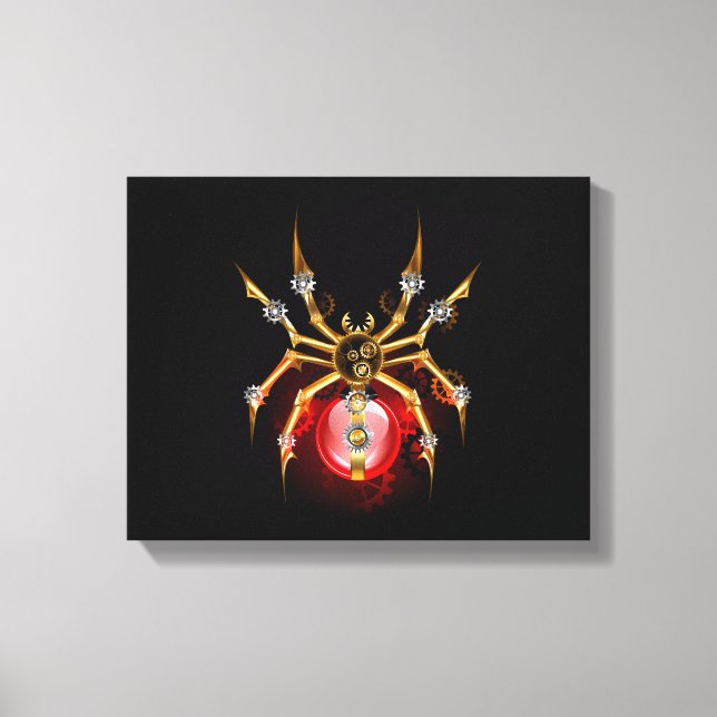 Lienzo Araña de vapor sobre negro (Anverso)