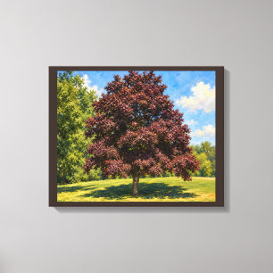 Lienzo Árbol Borgoña en Luz Solar Botánica Elegante