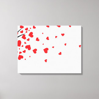 Lienzo Árbol con hojas de corazón
