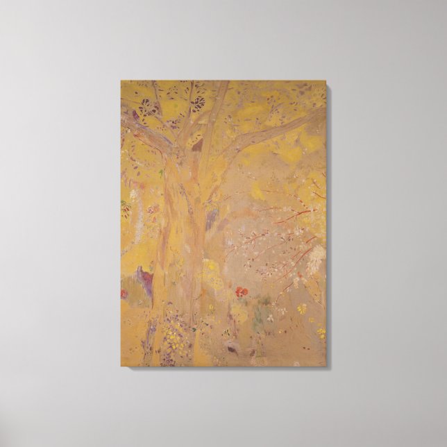 Lienzo Árbol contra fondo amarillo, 1901 (Anverso)