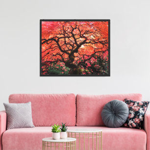Lienzo Árbol de arce japonés otoñal que llama