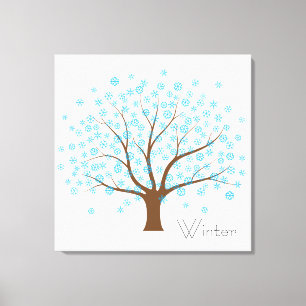 Lienzo Árbol de copos de nieve de invierno