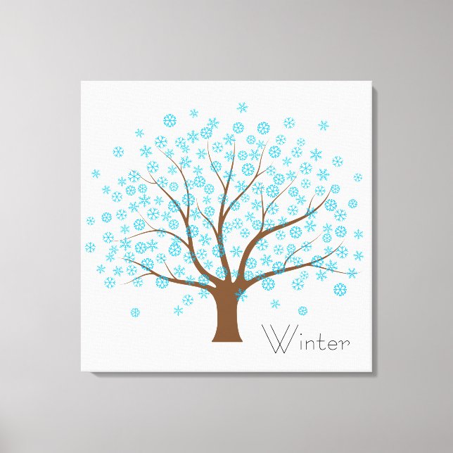 Lienzo Árbol de copos de nieve de invierno (Anverso)