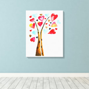 Lienzo Árbol de corazones caprichosos valemtines
