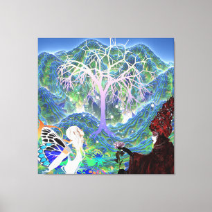 Lienzo Árbol de Estrellas Mágicas