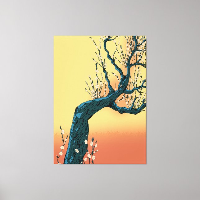 Lienzo Árbol de flores chino (Anverso)