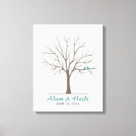 Lienzo Árbol de huellas dactilares boda - Aves amorosas c