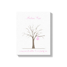 Árbol de huellas dactilares del bebé - Rosa