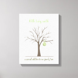 Lienzo Árbol de huellas dactilares del bebé - Verde