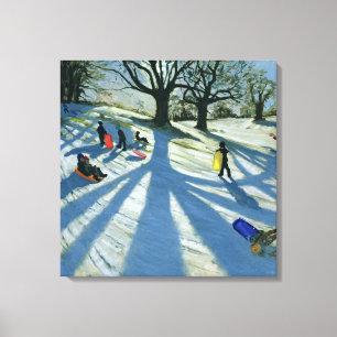 Lienzo Árbol de invierno: Libros de nieve en la abadía Ca