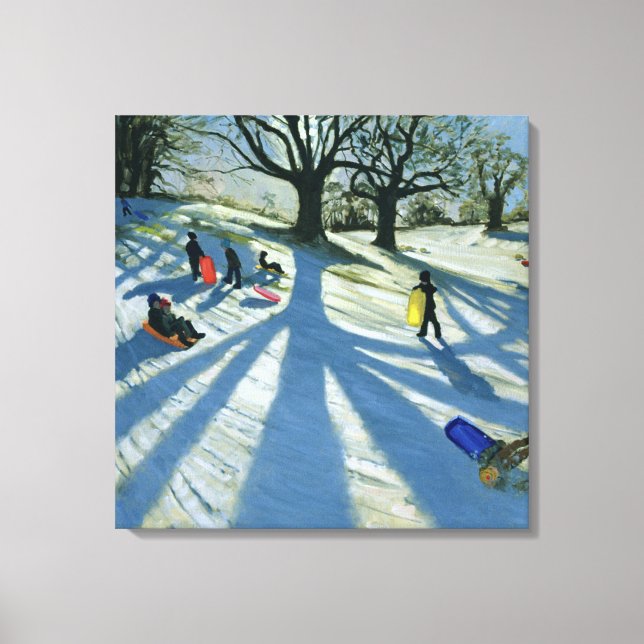 Lienzo Árbol de invierno: Libros de nieve en la abadía Ca (Anverso)