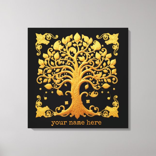 Lienzo Árbol de la Vida Dorado de Lujo (Anverso)