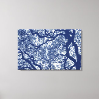Lienzo Árbol de magnolia - Efecto cianotipio