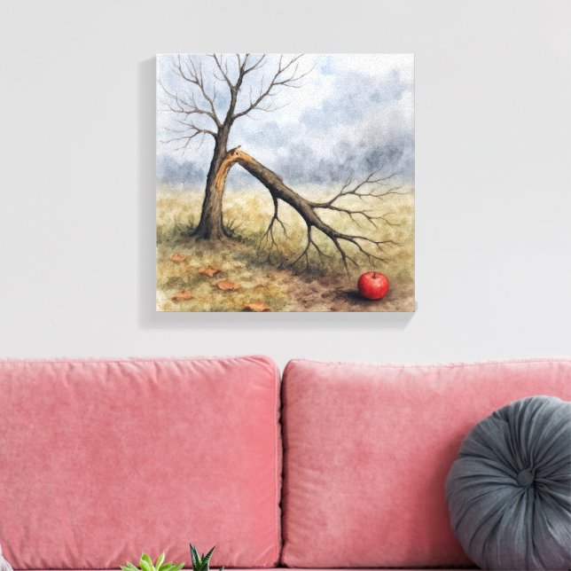 Lienzo Árbol de manzana roto acuarela (Insitu (Sala de estar))