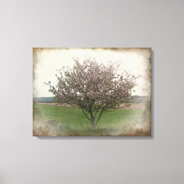 Lienzo Árbol de manzanas en flor (Anverso)