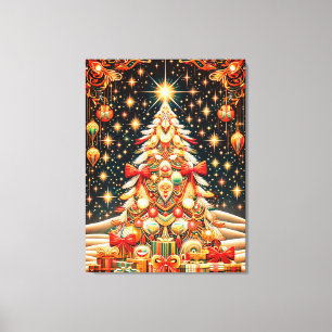 Lienzo Árbol de Navidad Alegre + Brillante Bajo un Cielo 