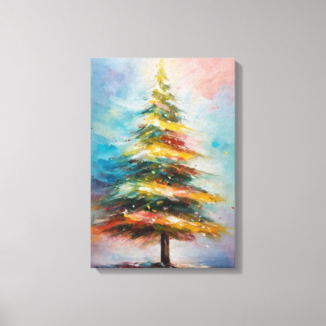 Lienzo Árbol de Navidad colorido y muy único (Anverso)