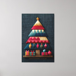 Lienzo Árbol de Navidad con textura de tela acolchada aco