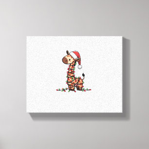 Lienzo Árbol de Navidad de jirafa linda Amantes de las ji