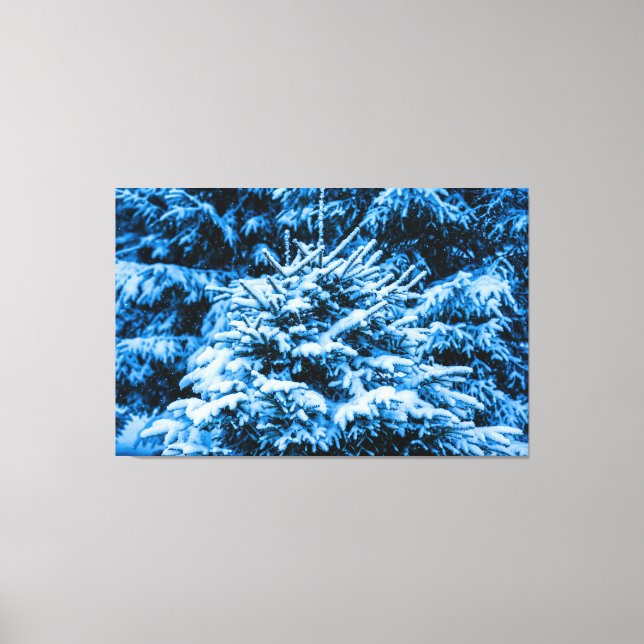 Lienzo Árbol de Navidad de Nieve en Invierno (Anverso)