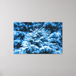 Lienzo Árbol de Navidad de Nieve en Invierno