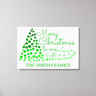 Lienzo Árbol de Navidad de Ombré, nombre de familia perso